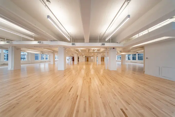 Completed fit-out — open-plan office floor