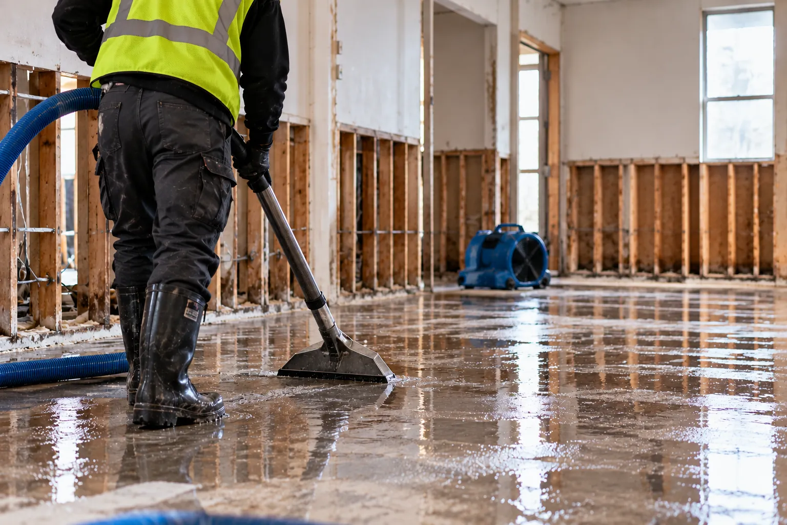 Water damage restoration — extraction & drying
